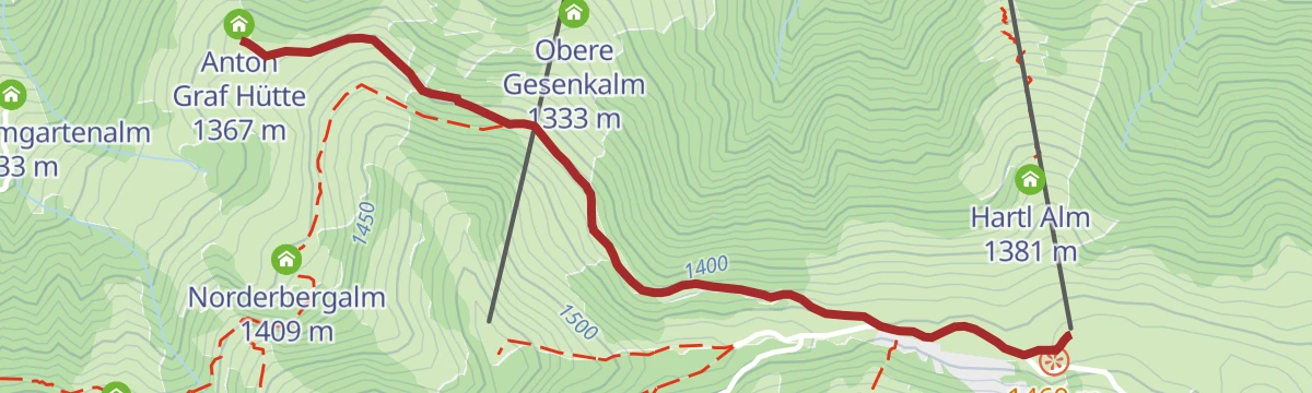 Route map: Markbachjoch - Norderbergalm